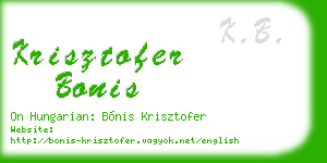 krisztofer bonis business card
